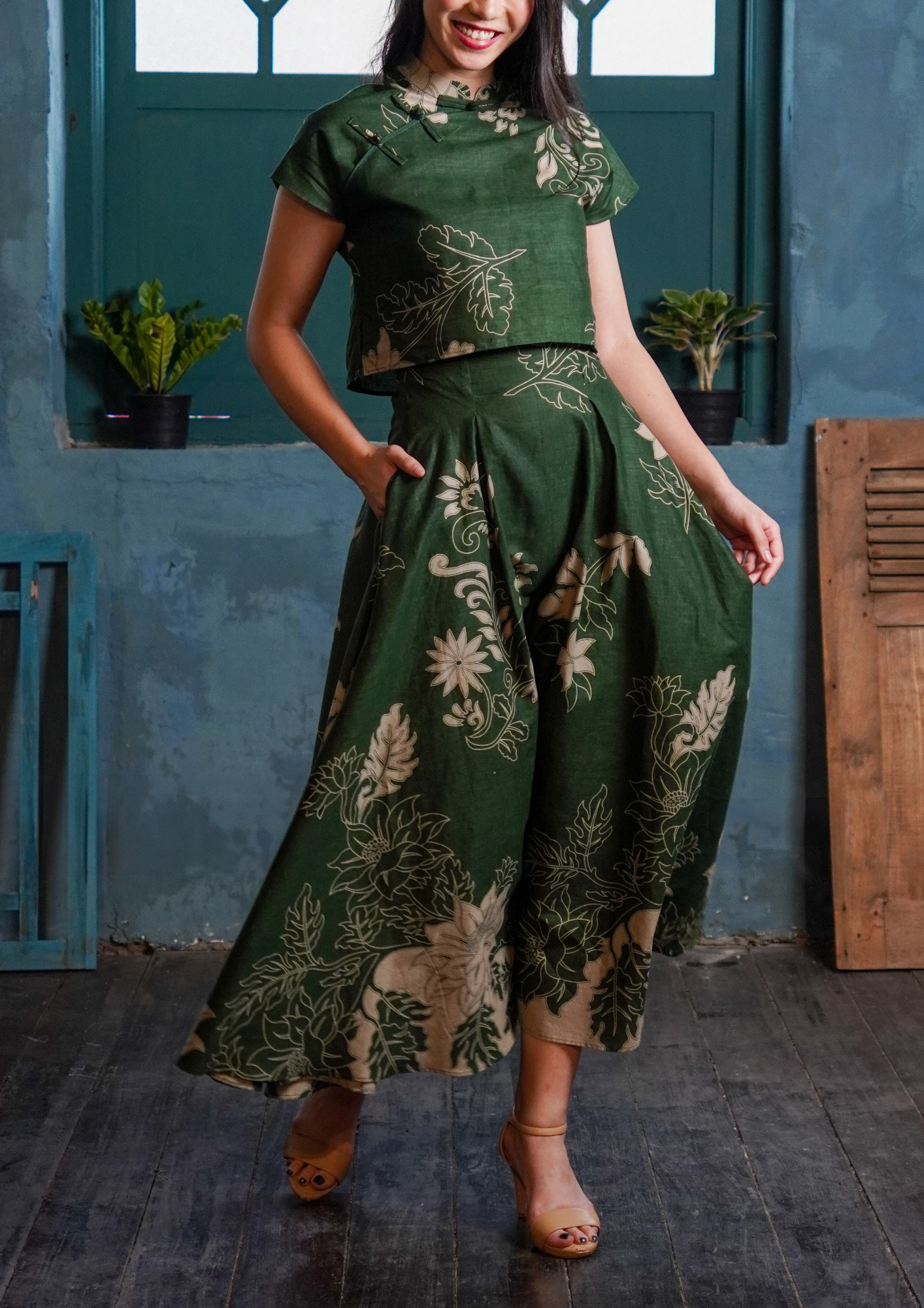 A inisaya : Kopi Couture | Batik Emily Skirt ( Green )