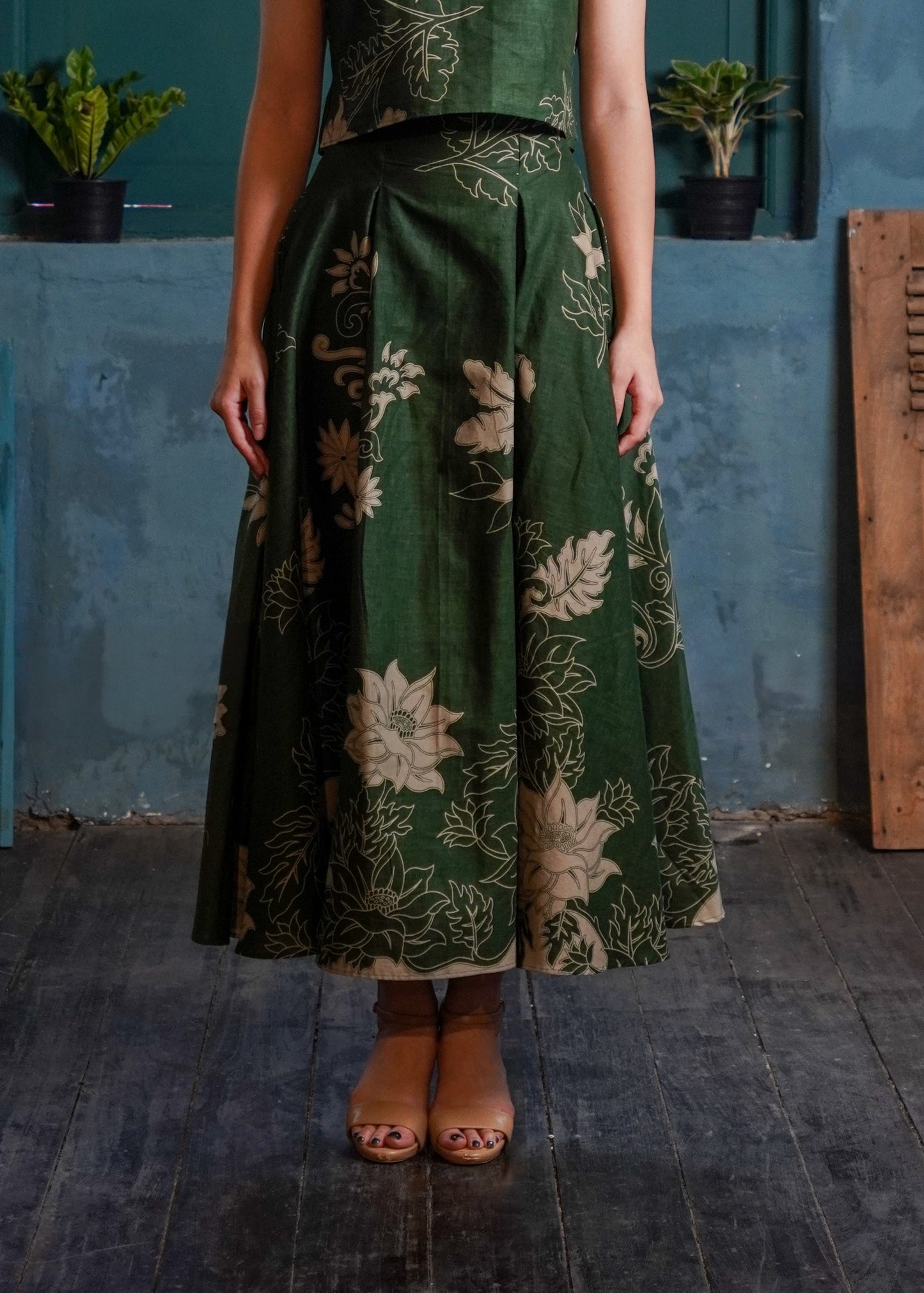 A inisaya : Kopi Couture | Batik Emily Skirt ( Green )