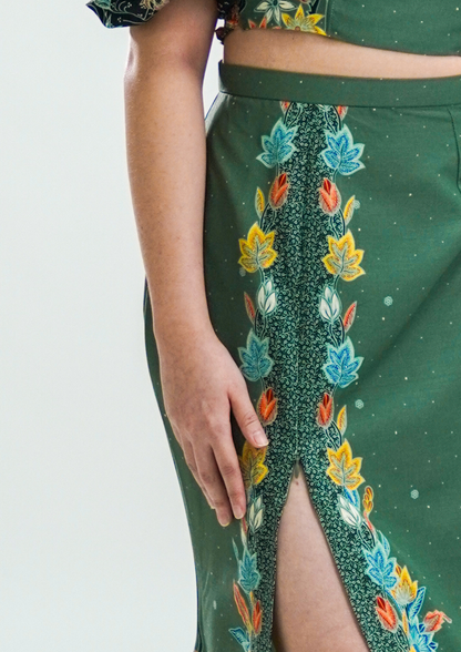 A Inisaya LNY 25 : Bloom | Olive Skirt