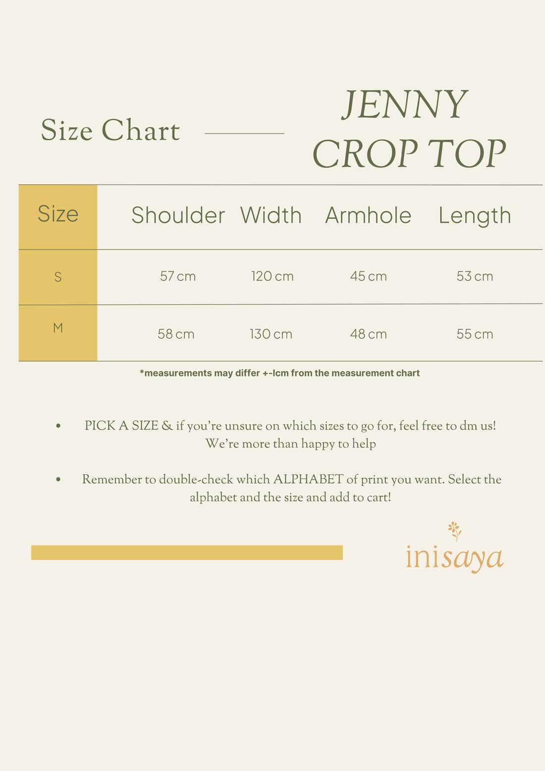 inisaya Ombak 24 Collection | Jenny Crop Top