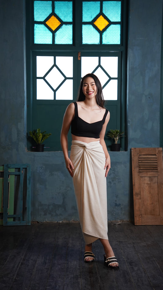 A inisaya : kopi couture | siti pario skirt ( beige )